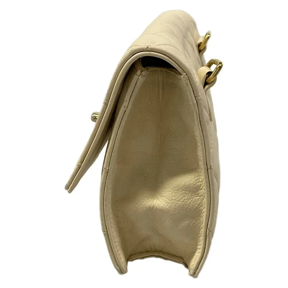 Chanel Matelasse Shoulder Bag Cream Gold